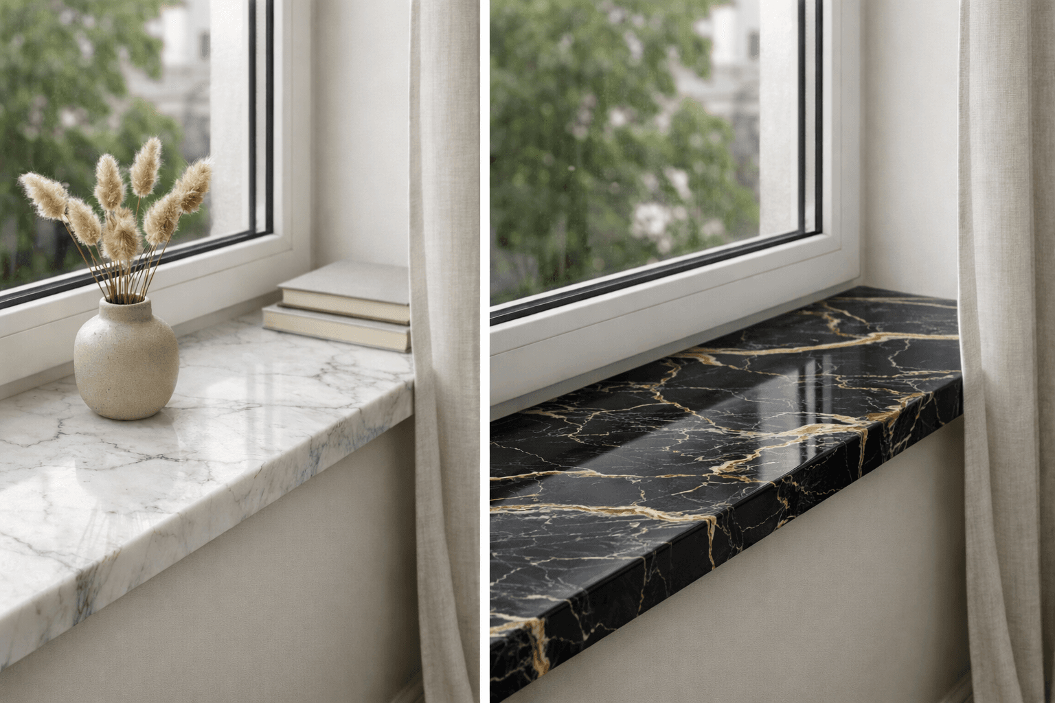 Marmură compozit vs marmură naturală: care este mai bună pentru glafuri?